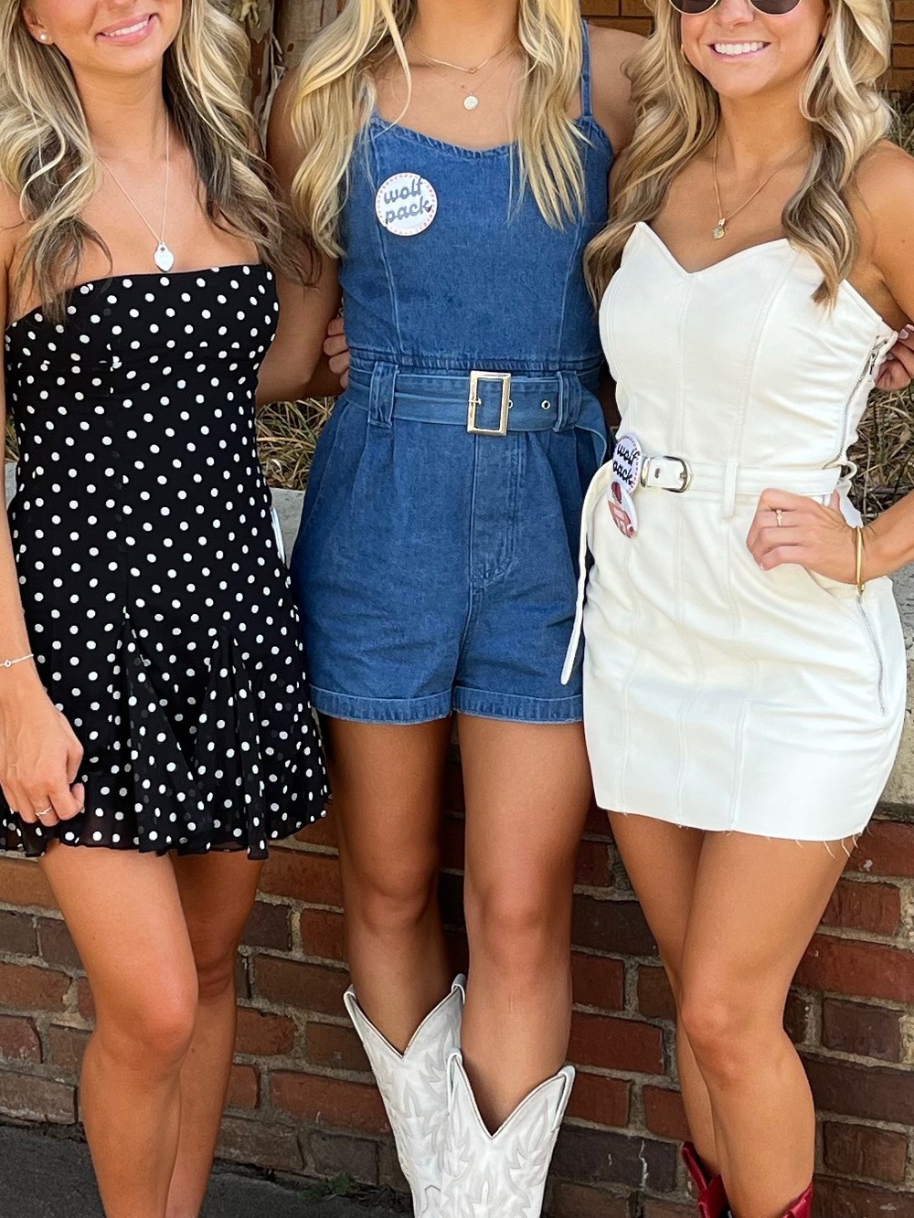 Denim Belted Romper - Blue